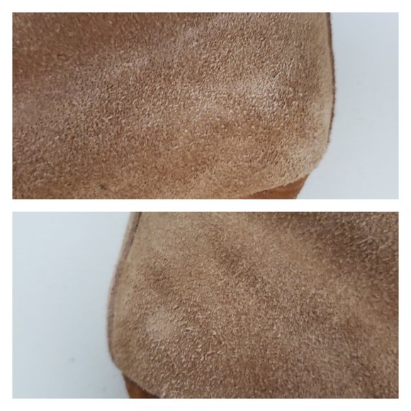 LUCKY BRAND Tan Suede Unitas Heel Ankle Booties Sz 7.5 - Picture 14 of 15